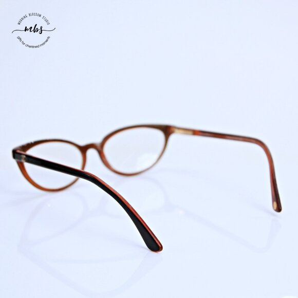 Chanel Cat Eye Vintage Eyeglasses Frame Black Brown Gold 50-17-140 - Picture 3 of 13